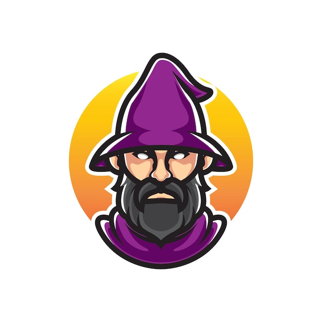 LOGOTIPO DE MASCOTA DE CABEZA DE BRUJA VIEJA