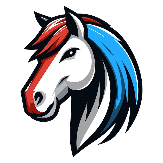 Vector logotipo de la mascota de cabeza de caballo colorido