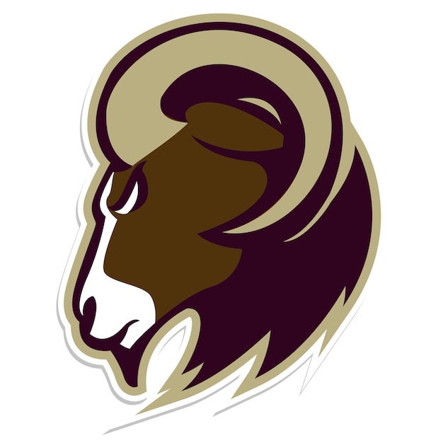 Logotipo de la mascota de cabeza de cabra Rams