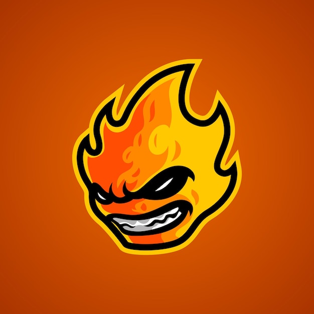 Logotipo de la mascota de la cabeza de fuego