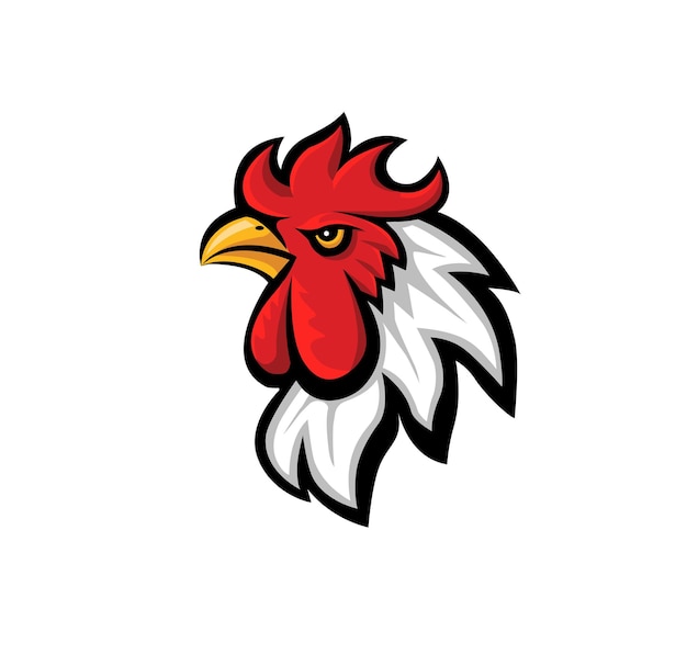 Vector logotipo de la mascota de la cabeza de gallo