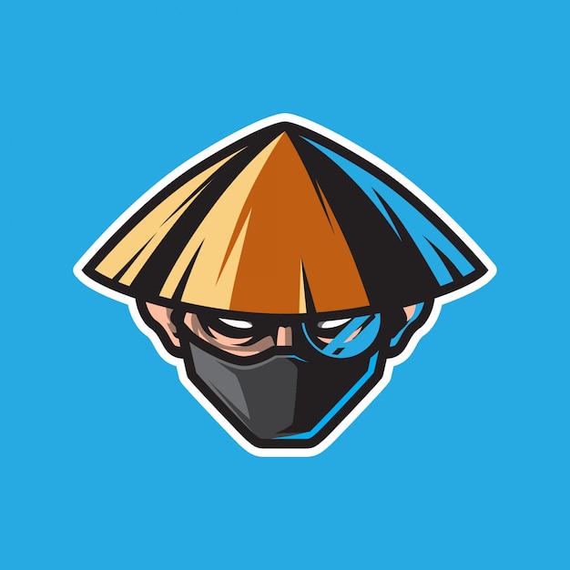 Logotipo de la mascota de cabeza de hombre