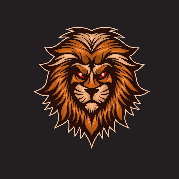 Logotipo de la mascota de la cabeza de león