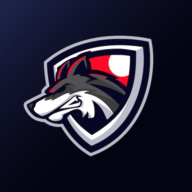 Vector logotipo de la mascota de la cabeza de lobos