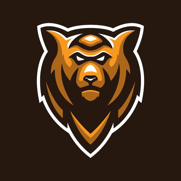 Logotipo de la mascota de cabeza de oso