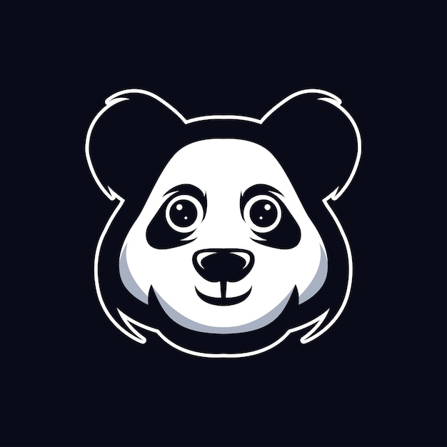 Logotipo de la mascota de cabeza de panda