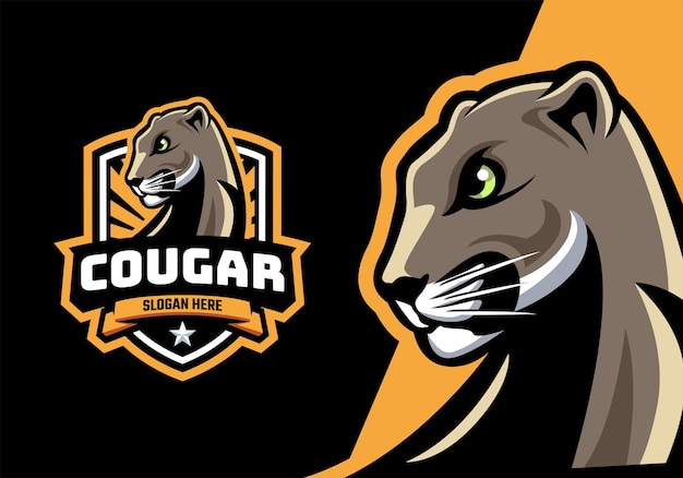 Logotipo de la mascota de la cabeza de puma