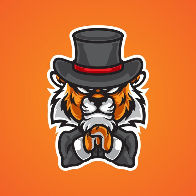 Logotipo de la mascota de cabeza de tigre mago