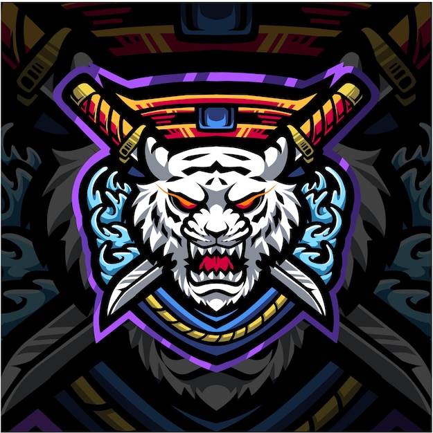 Logotipo de la mascota de la cabeza del tigre