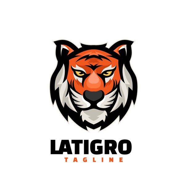 Logotipo de la mascota de la cabeza de tigre