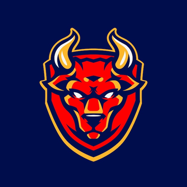 Logotipo de la mascota cabeza de toro