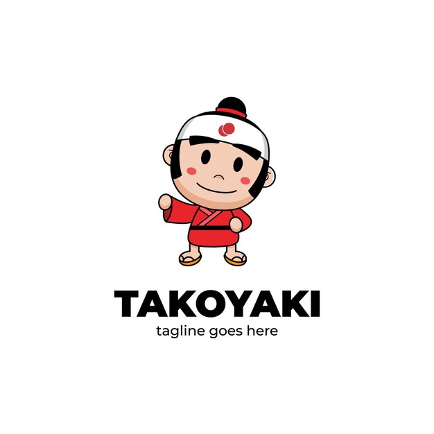 Logotipo de la mascota del chef japonés