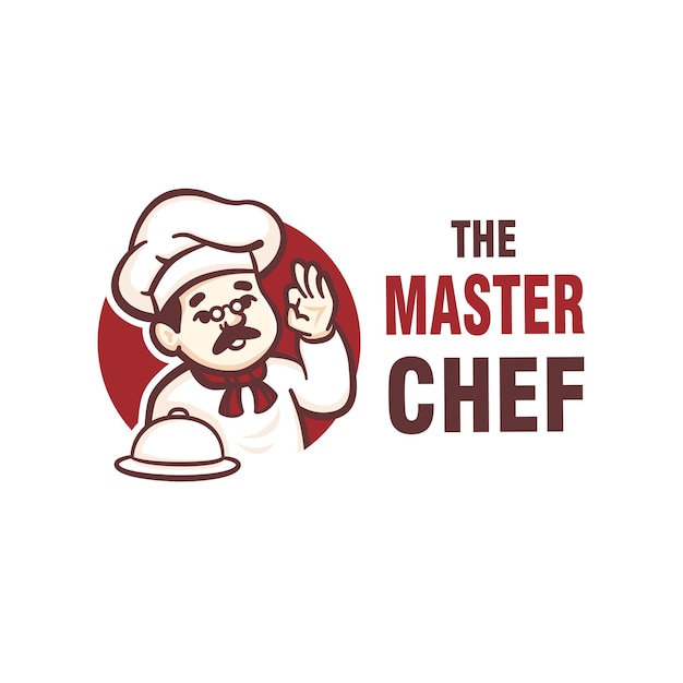 Logotipo de la mascota del chef old man. logotipo de restaurante de comida rápida