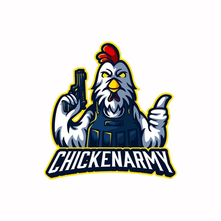 Vector el logotipo de la mascota de chickenarmy