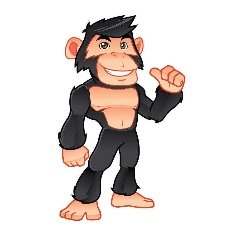 Logotipo de la mascota del chimpancé