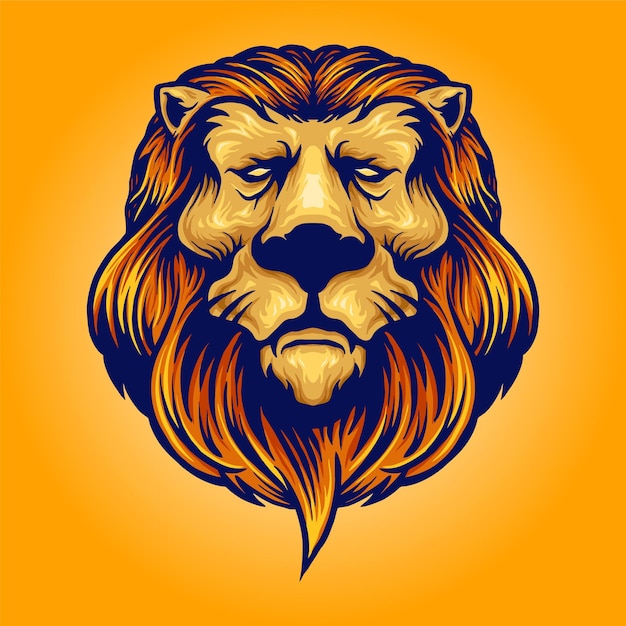 Logotipo de la mascota cool head lion