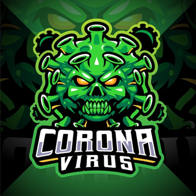 Logotipo de la mascota de corona virus esport