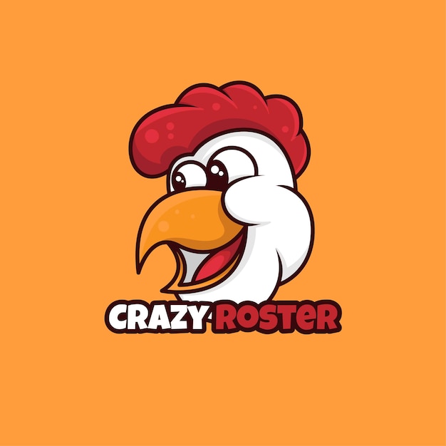 Logotipo de la mascota Crazy Roster Cartoon