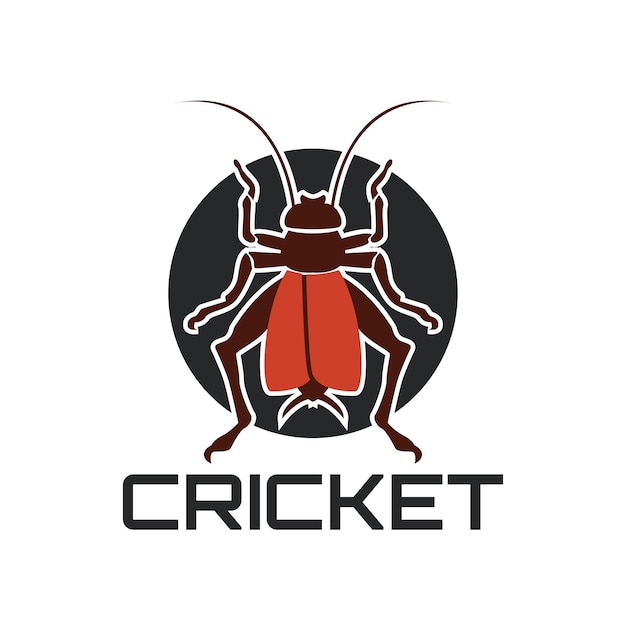 El logotipo de una mascota de cricket con la palabra cricket.