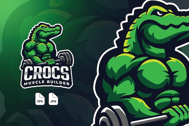 Vector logotipo de la mascota de crocs muscle