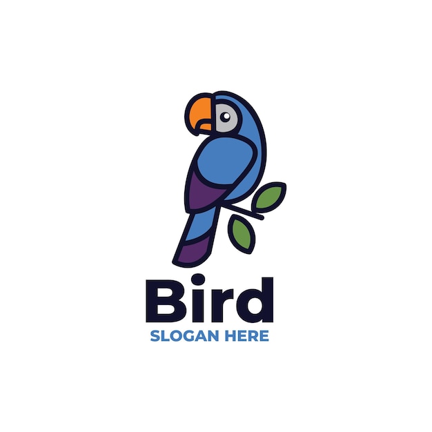 El logotipo de la mascota de cute bird