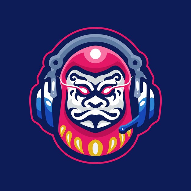 Vector logotipo de la mascota de daruma