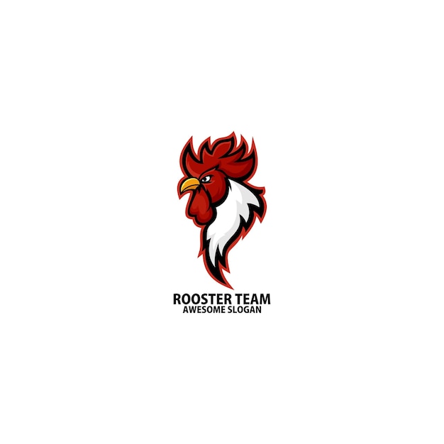 El logotipo de la mascota del deporte del gallo