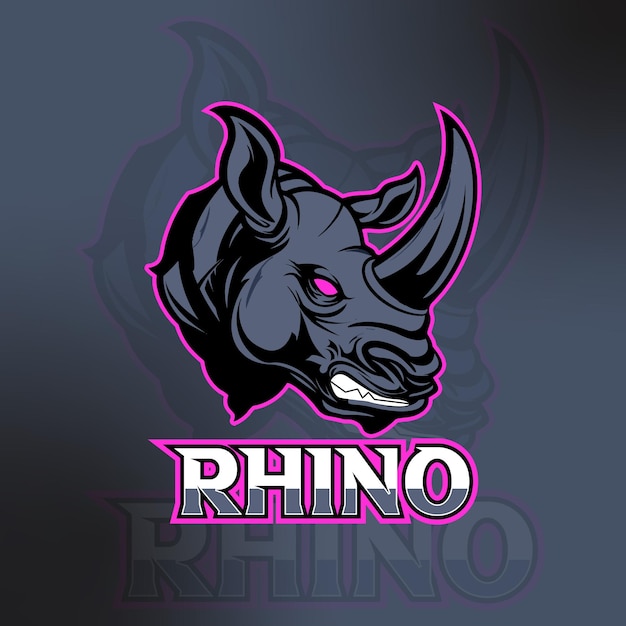 El logotipo de la mascota de los deportes esportivos Rhino Head