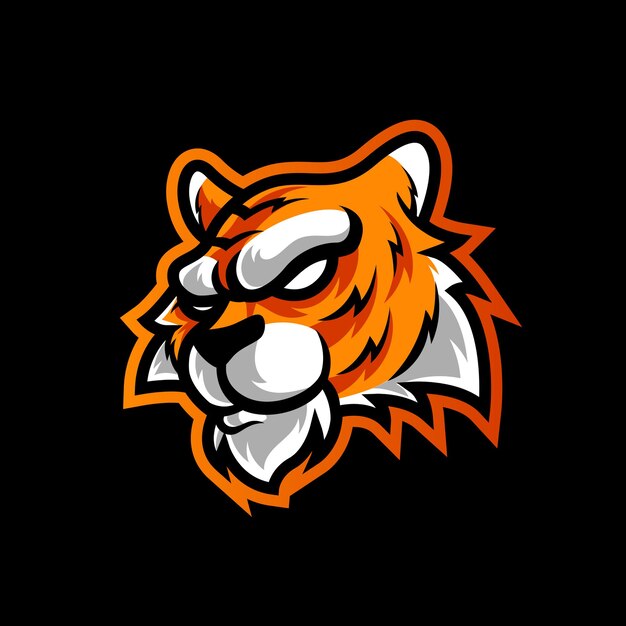 LOGOTIPO DE MASCOTA DEPORTIVA DE CABEZA DE TIGRE