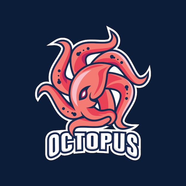 Logotipo de la mascota deportiva de pulpo