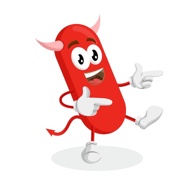 El logotipo de la mascota del diablo Hi pose