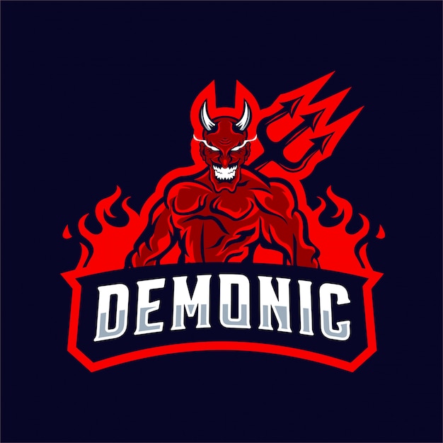 Logotipo de la mascota del diablo rojo