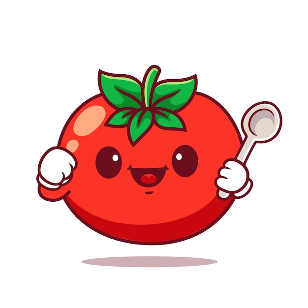 Logotipo de la mascota de dibujos animados del chef de tomate para el logotipo de la salsa de tomate