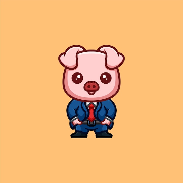 Logotipo de mascota de dibujos animados Kawaii creativo lindo de Monkey Business