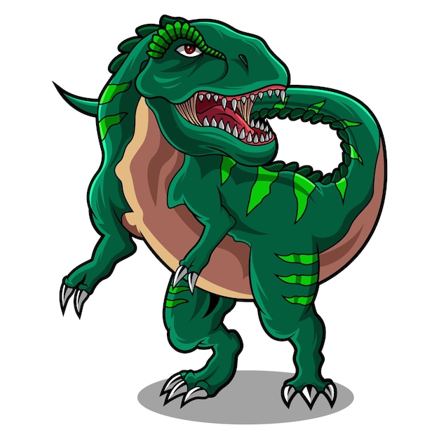 Logotipo de la mascota de dibujos animados Trex