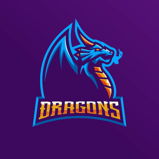 Logotipo de la mascota del dragón para el equipo de e-sport.