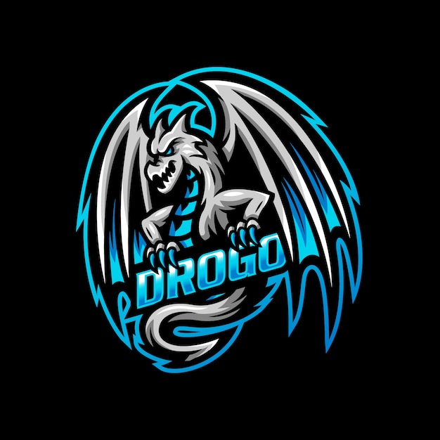 Logotipo de la mascota del dragón esport gaming