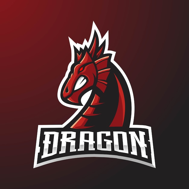 Logotipo de la mascota del dragón rojo