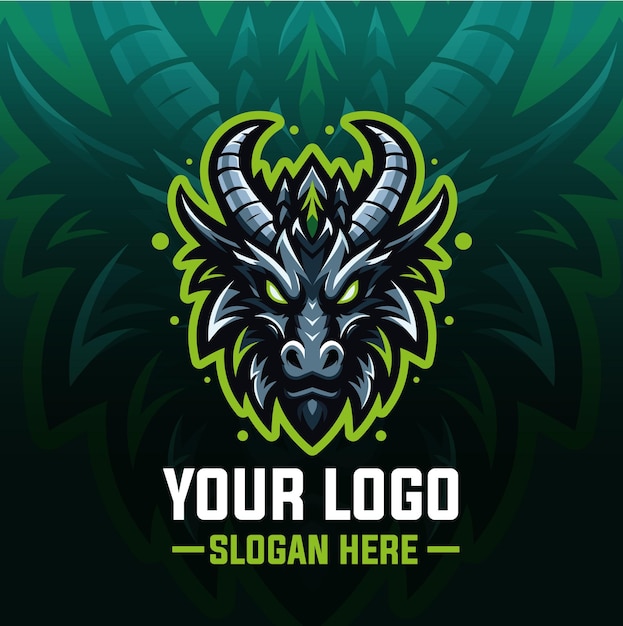 Vector logotipo de la mascota dragón verde