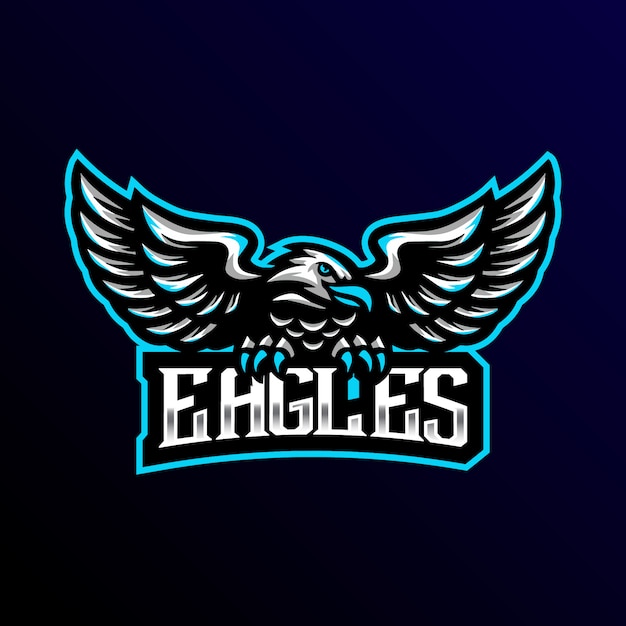 Logotipo de la mascota Eagle esport gaming