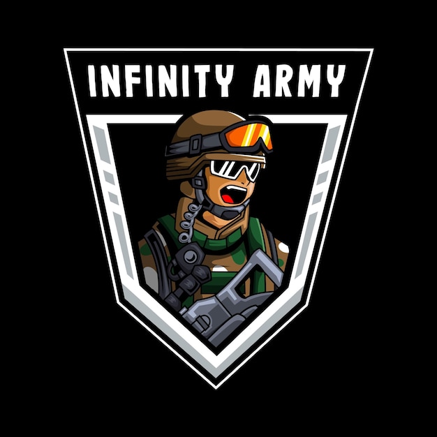 Logotipo de la mascota del ejército infinito