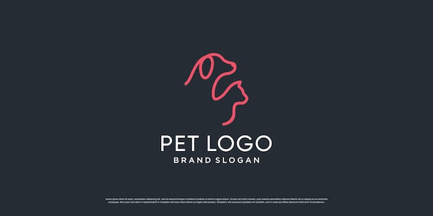 Logotipo de mascota con elemento creativo con objeto de perro y gato premium vector parte 4