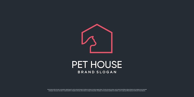 Logotipo de mascota con elemento creativo con objeto de perro y gato Premium Vector parte 6