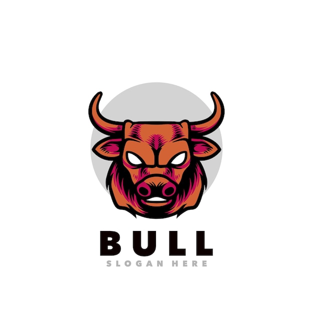 Logotipo de mascota enojada cabeza de toro