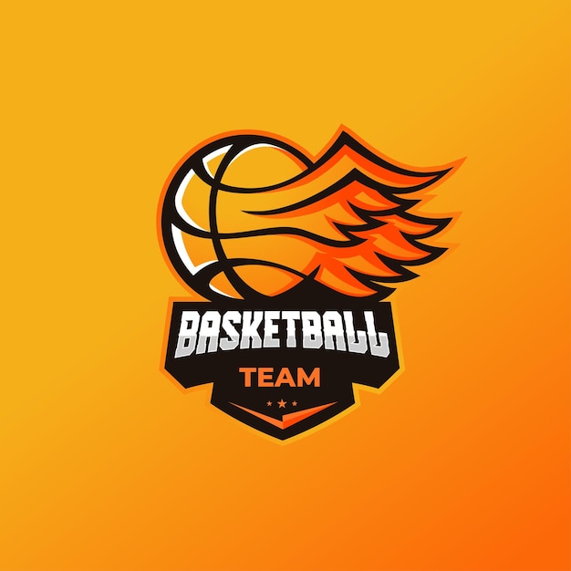 Logotipo de la mascota del equipo de baloncesto con texto editable