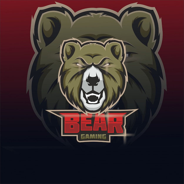 Logotipo de la mascota del equipo bear e-sports