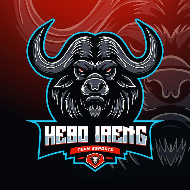 El logotipo de la mascota del equipo de deportes electrónicos Black Buffalo