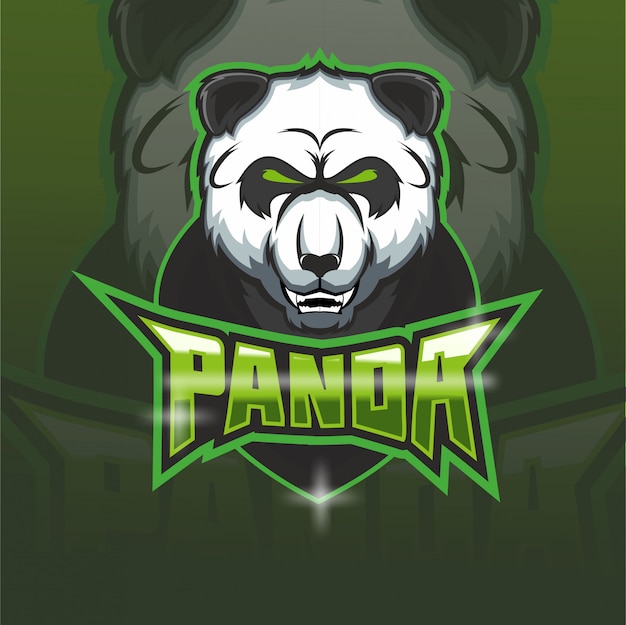 Logotipo de la mascota del equipo panda e-sports