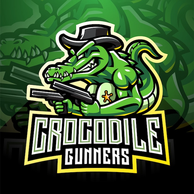 Logotipo de la mascota de esport de cocodrilos