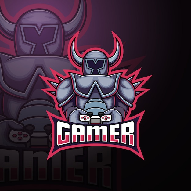Logotipo de la mascota de esport del equipo de jugador
